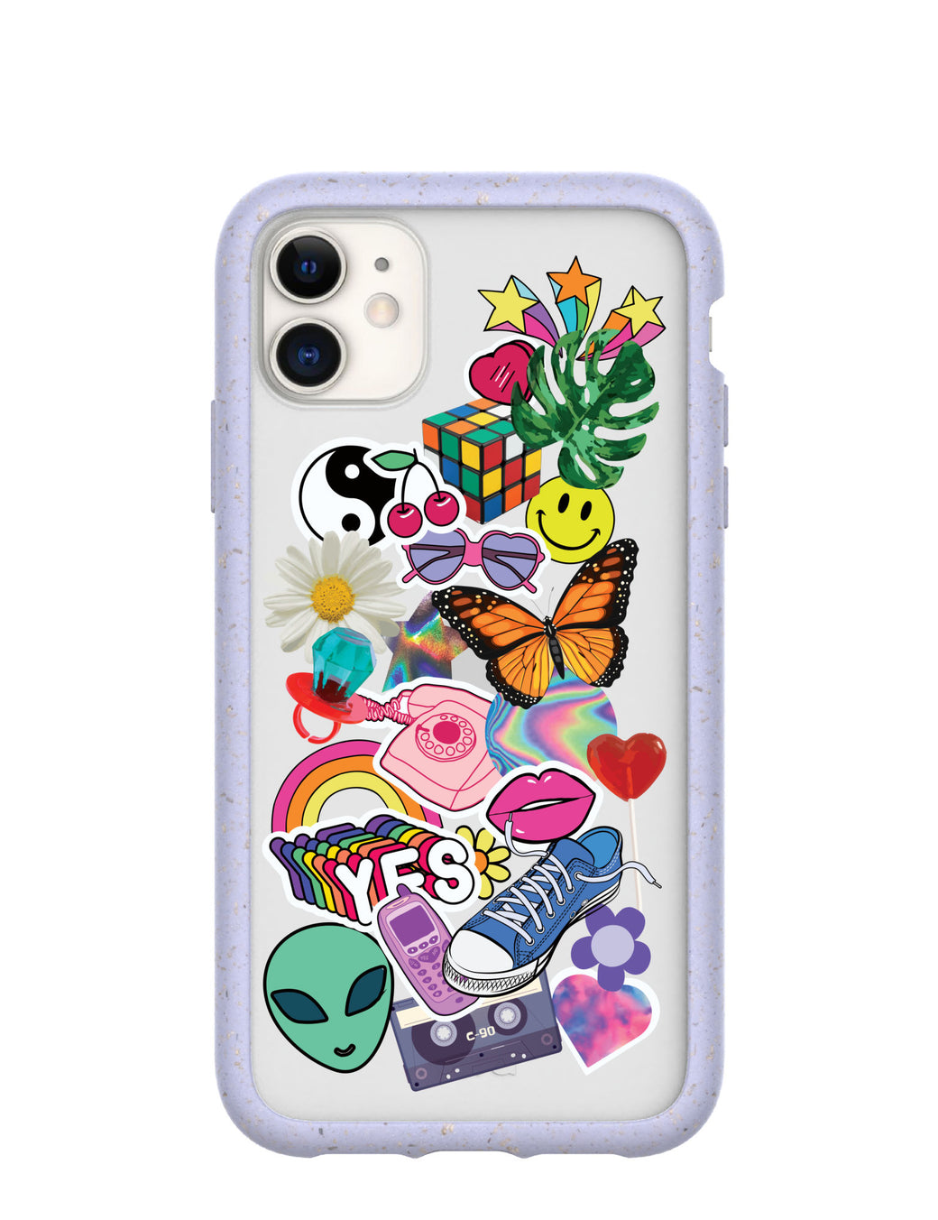 Clear 90s Baby iPhone 11 Case With Lavender Ridge