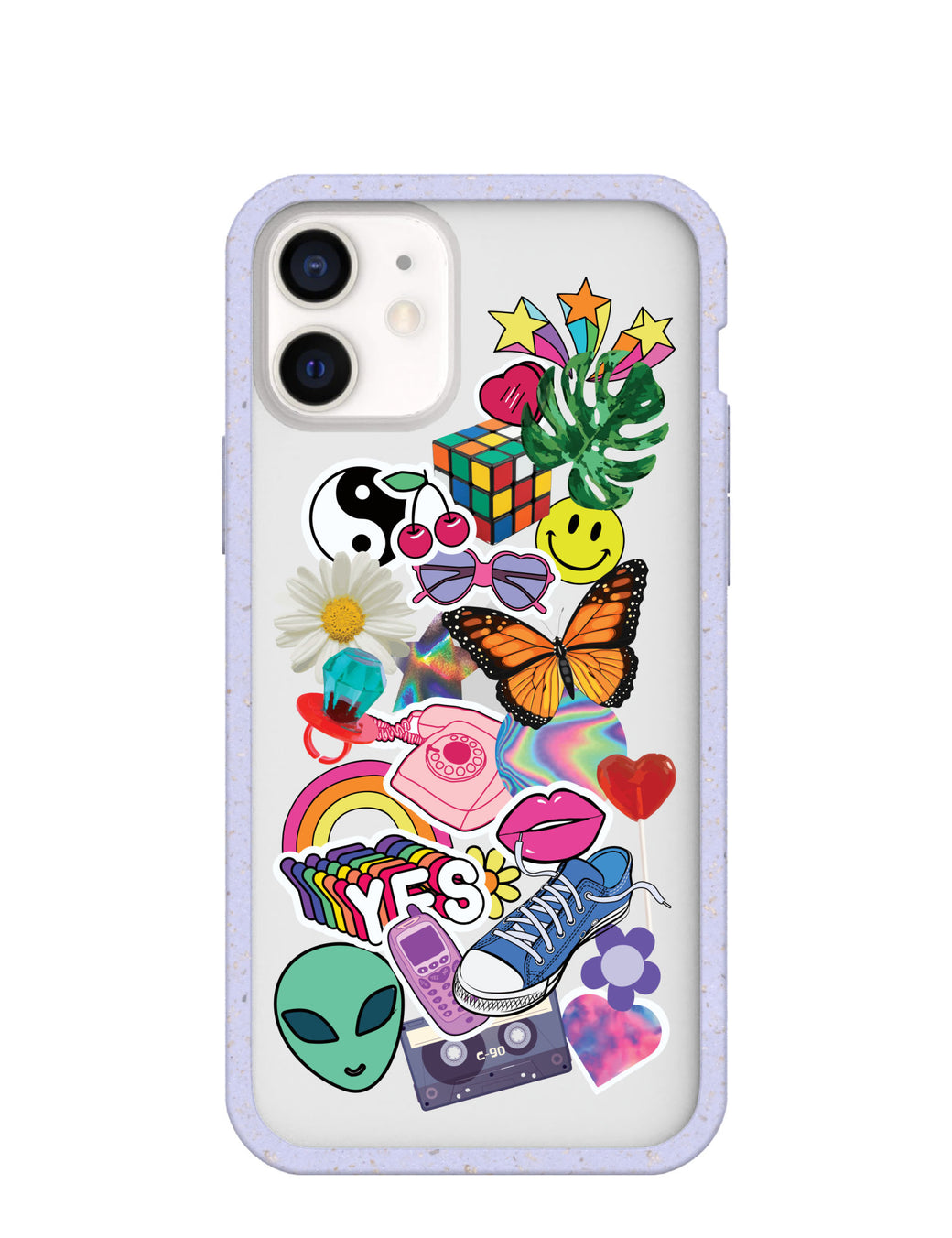 Clear 90s Baby iPhone 12 Mini Case With Lavender Ridge