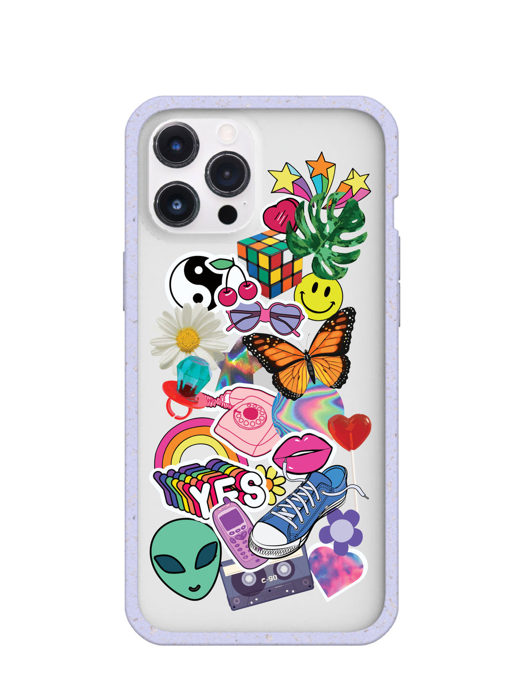 Clear 90s Baby iPhone 12 Pro Max Case With Lavender Ridge