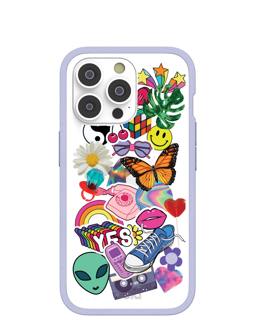 Clear 90s Baby iPhone 14 Pro Case With Lavender Ridge