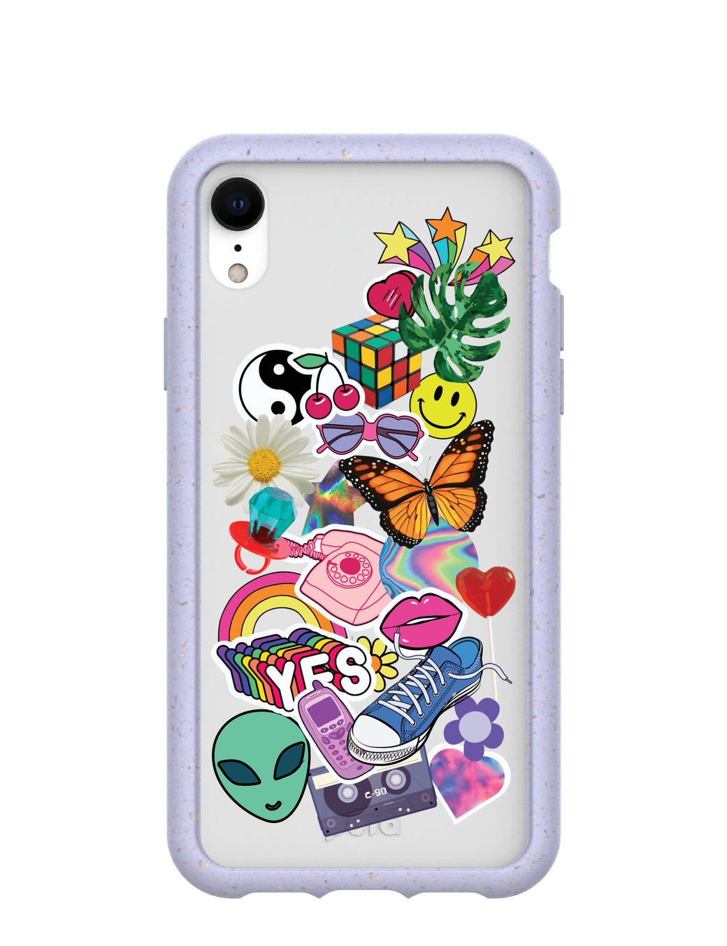 Clear 90s Baby iPhone XR Case With Lavender Ridge