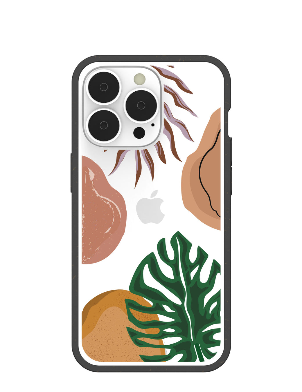 Clear Abstract Botanics iPhone 13 Pro Case With Black Ridge