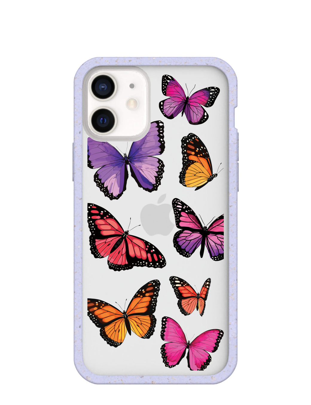 Clear Butterfly Sky iPhone 12 Mini Case With Lavender Ridge