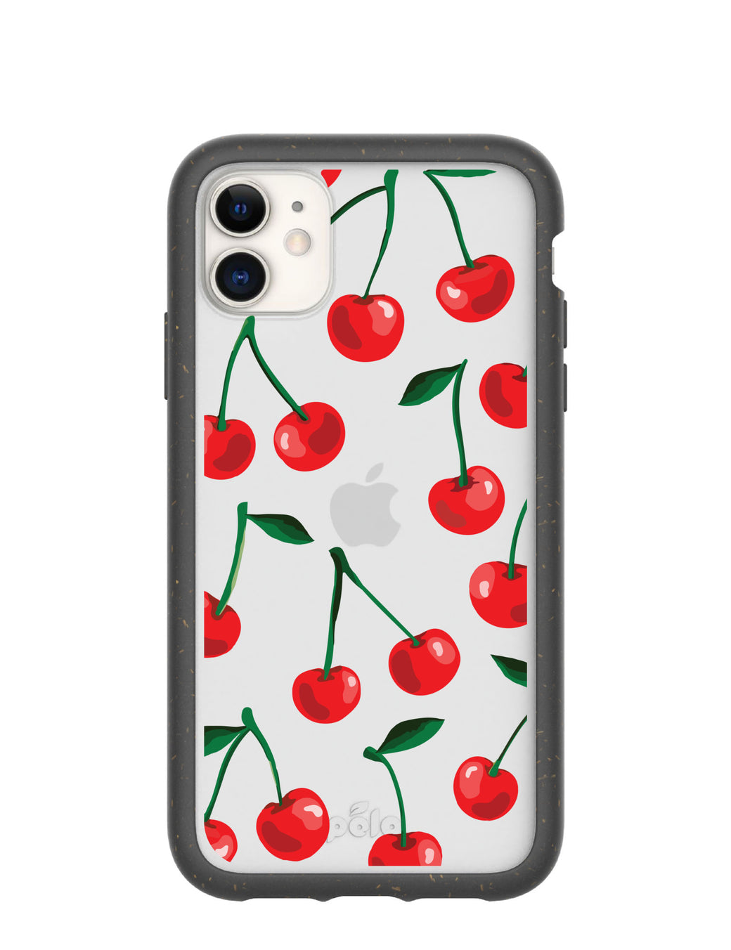 Clear Cherry Bomb iPhone 11 Case With Black Ridge