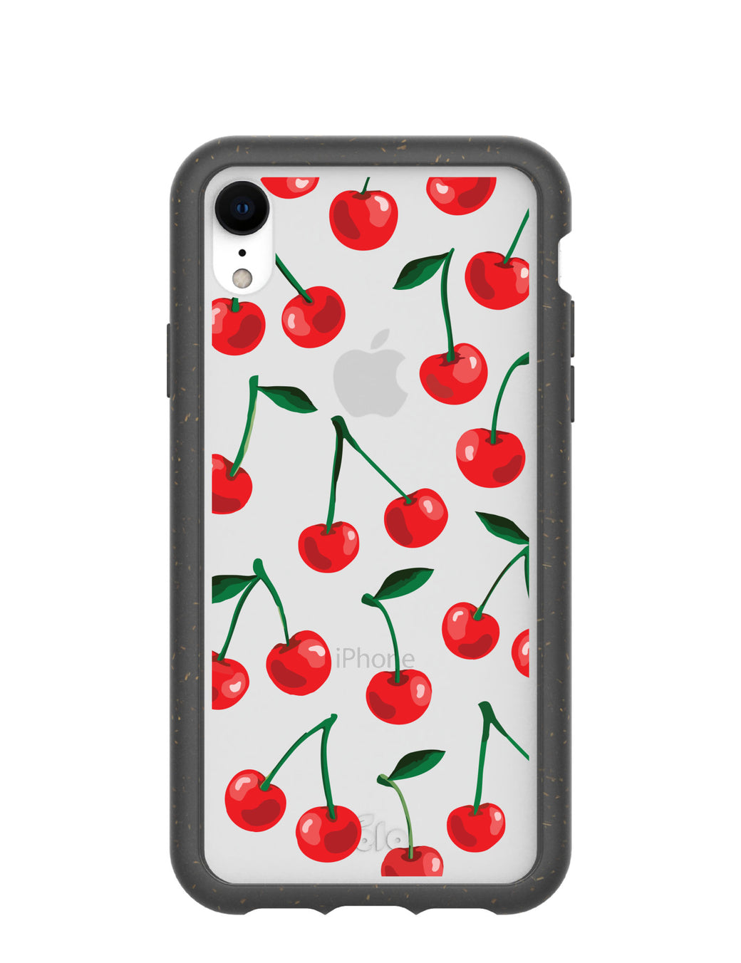 Clear Cherry Bomb iPhone XR Case With Black Ridge