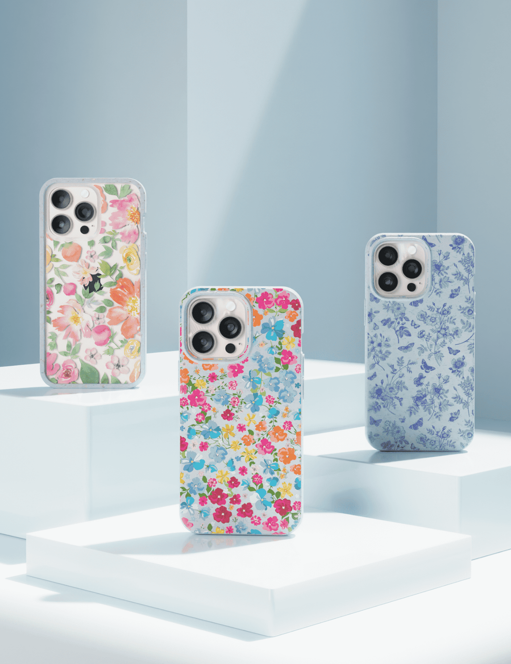 Powder Blue Fleurs Samsung Galaxy S22 Case