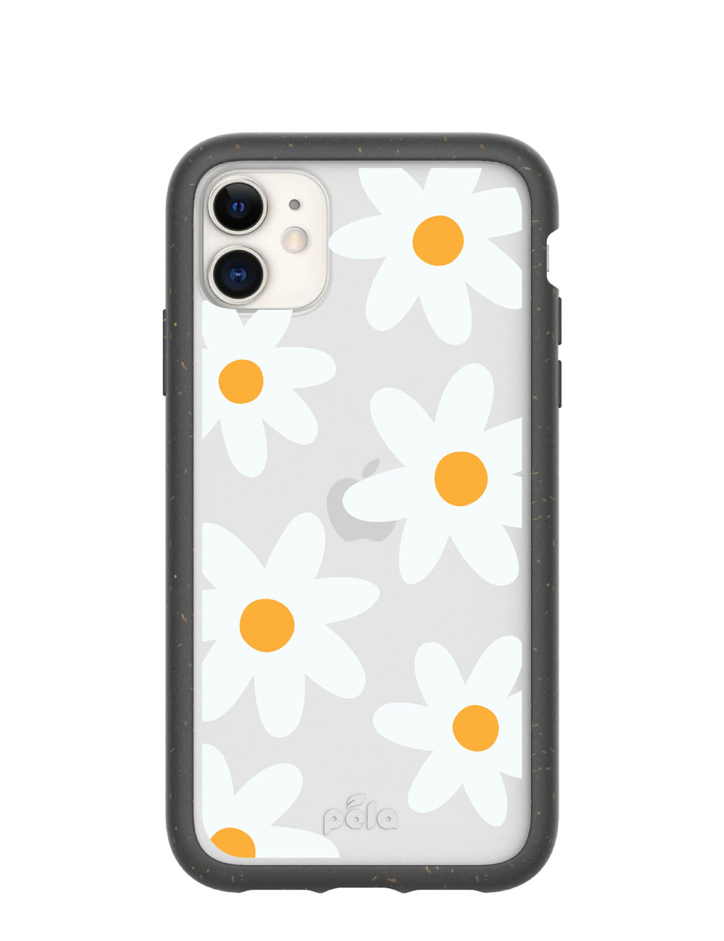 Clear Daisy iPhone 11 Case With Black Ridge