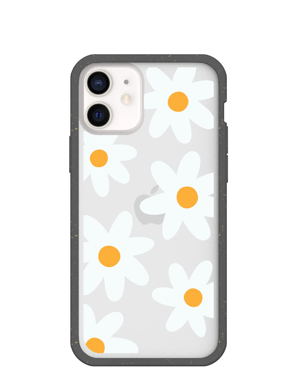 Clear Daisy iPhone 12 Mini Case With Black Ridge
