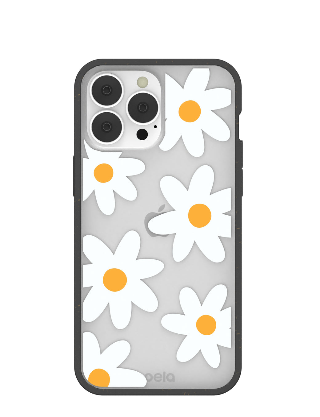Clear Daisy iPhone 13 Pro Max Case With Black Ridge