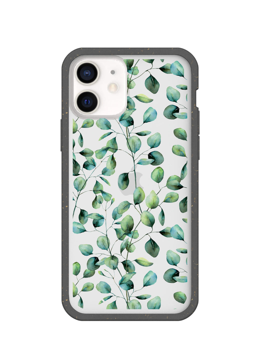 Clear Eucalyptus iPhone 12/ iPhone 12 Pro Case With Black Ridge