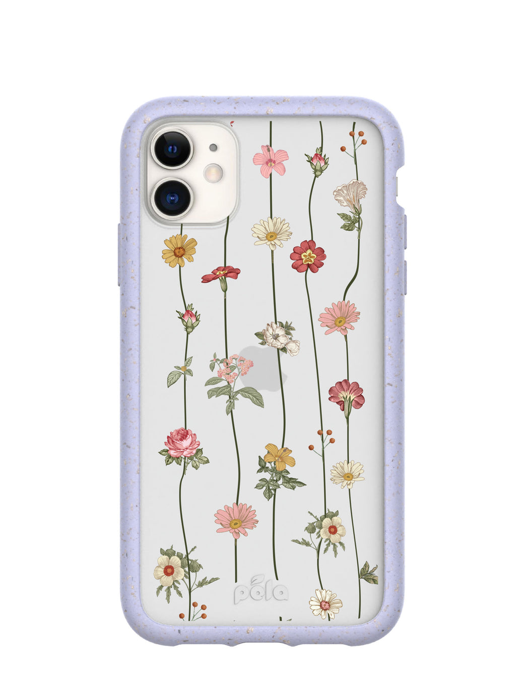 Clear Floral Vines iPhone 11 Case With Lavender Ridge