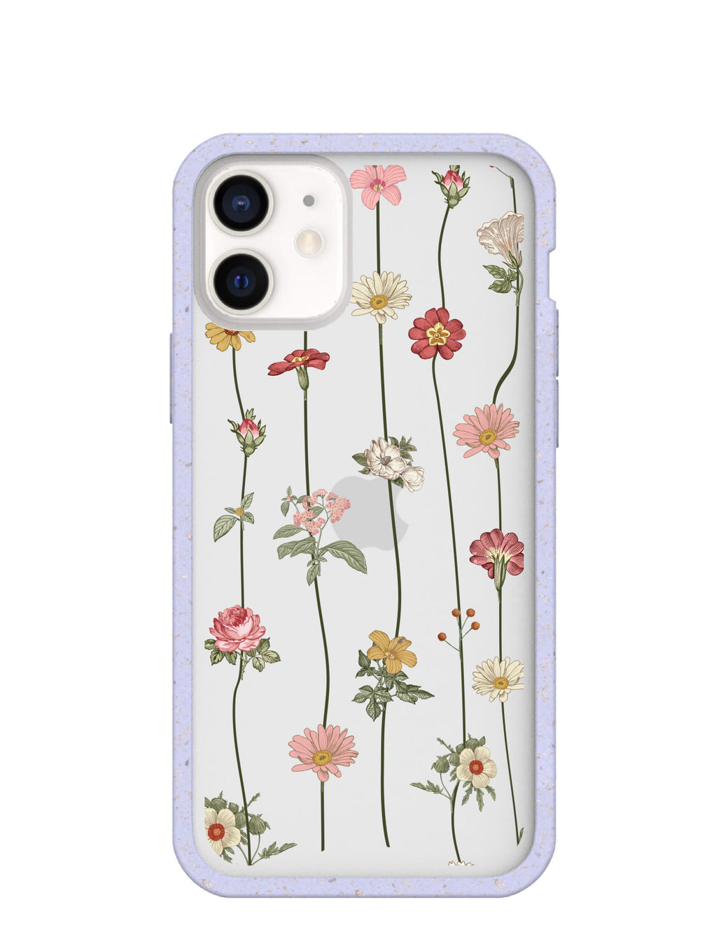 Clear Floral Vines iPhone 12 Mini Case With Lavender Ridge