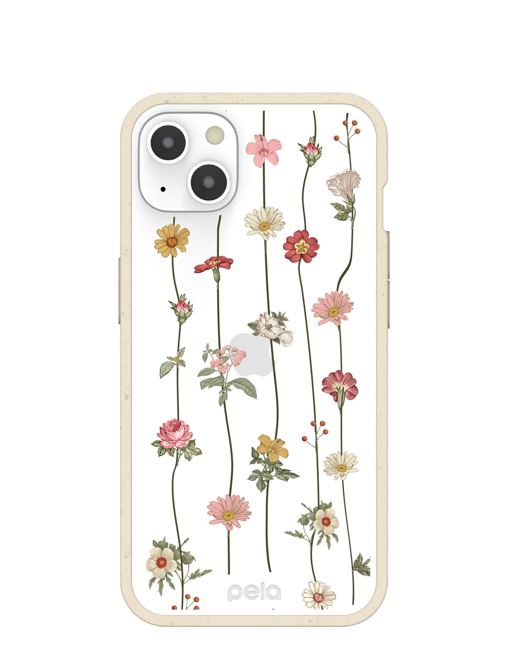 Clear Floral Vines iPhone 13 Case With London Fog Ridge