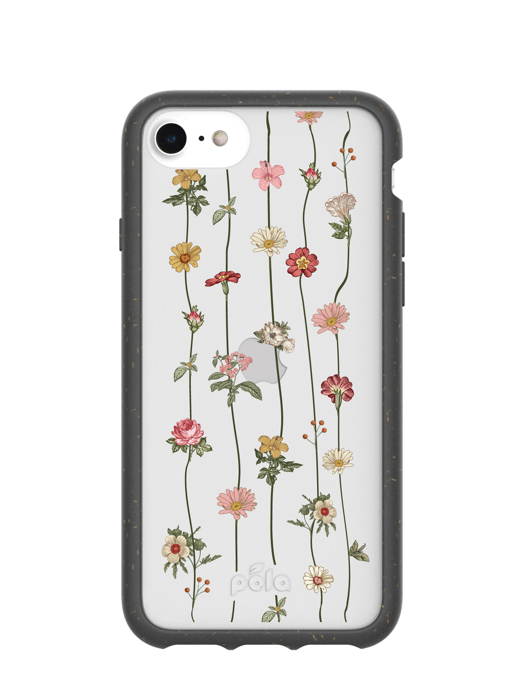 Clear Floral Vines iPhone 6/6s/7/8/SE Case With Black Ridge