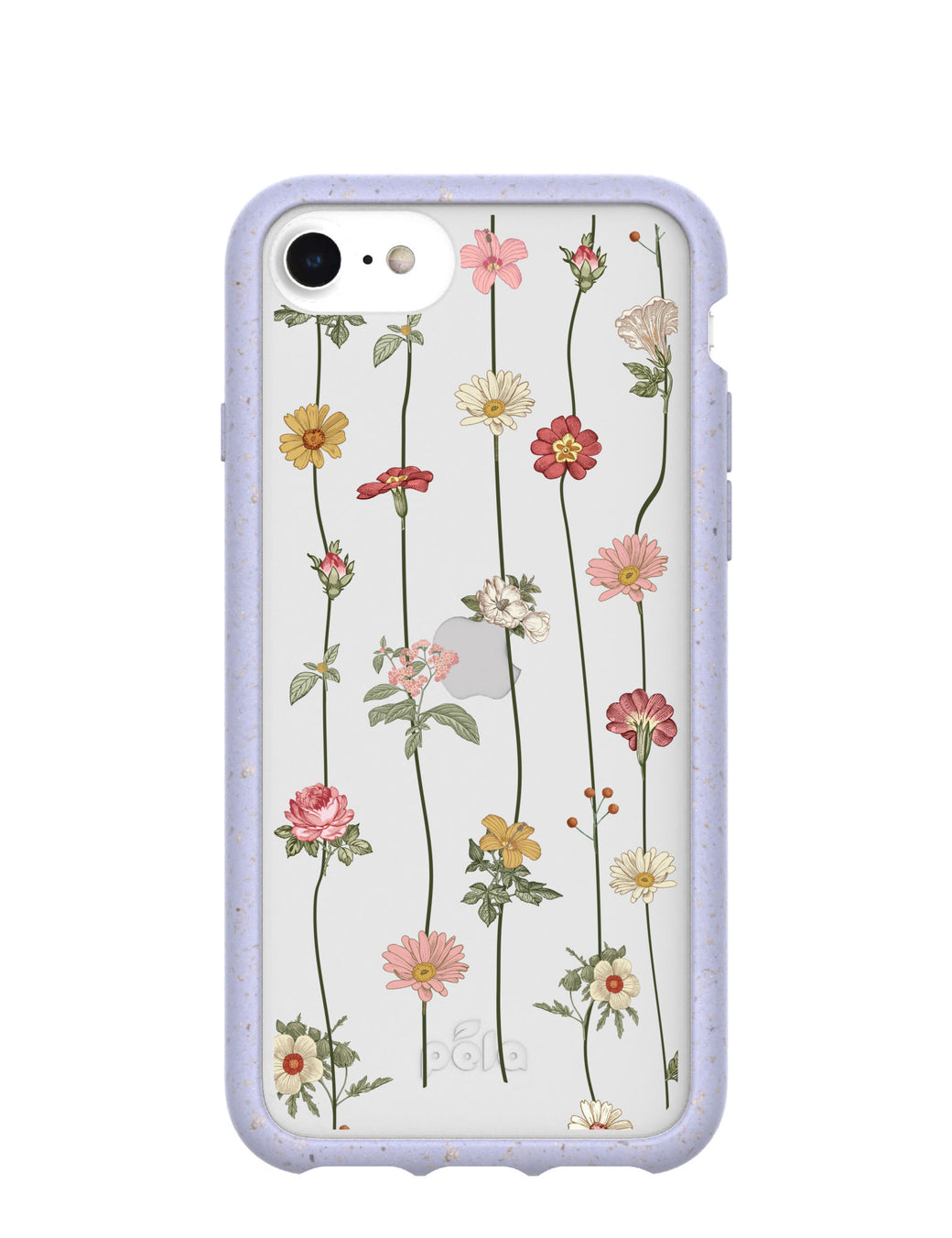 Clear Floral Vines iPhone 6/6s/7/8/SE Case With Lavender Ridge