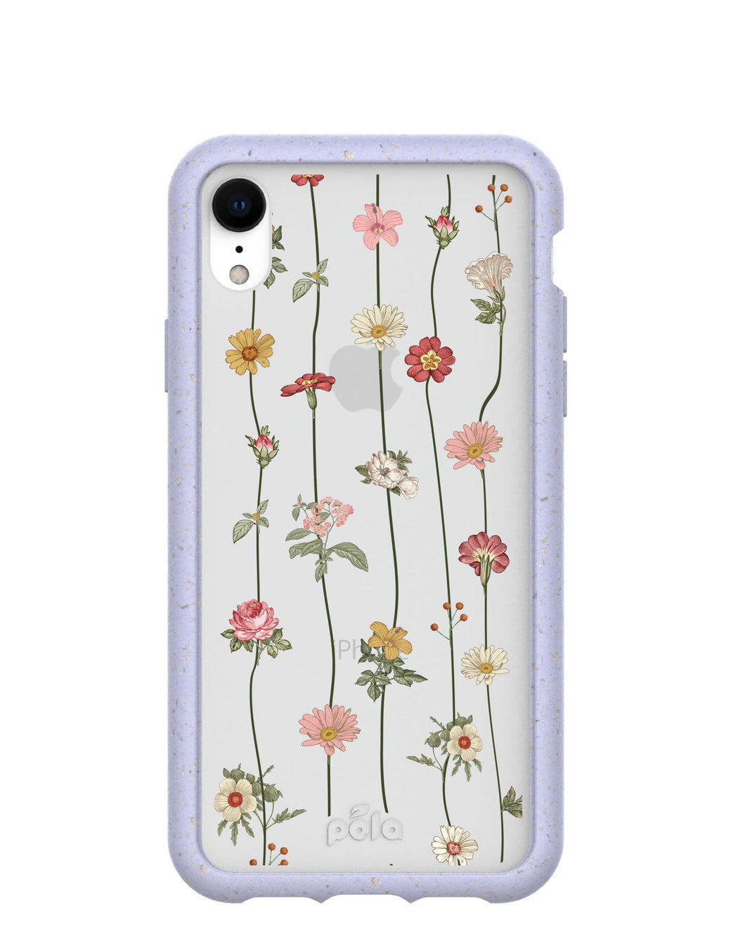Clear Floral Vines iPhone XR Case With Lavender Ridge