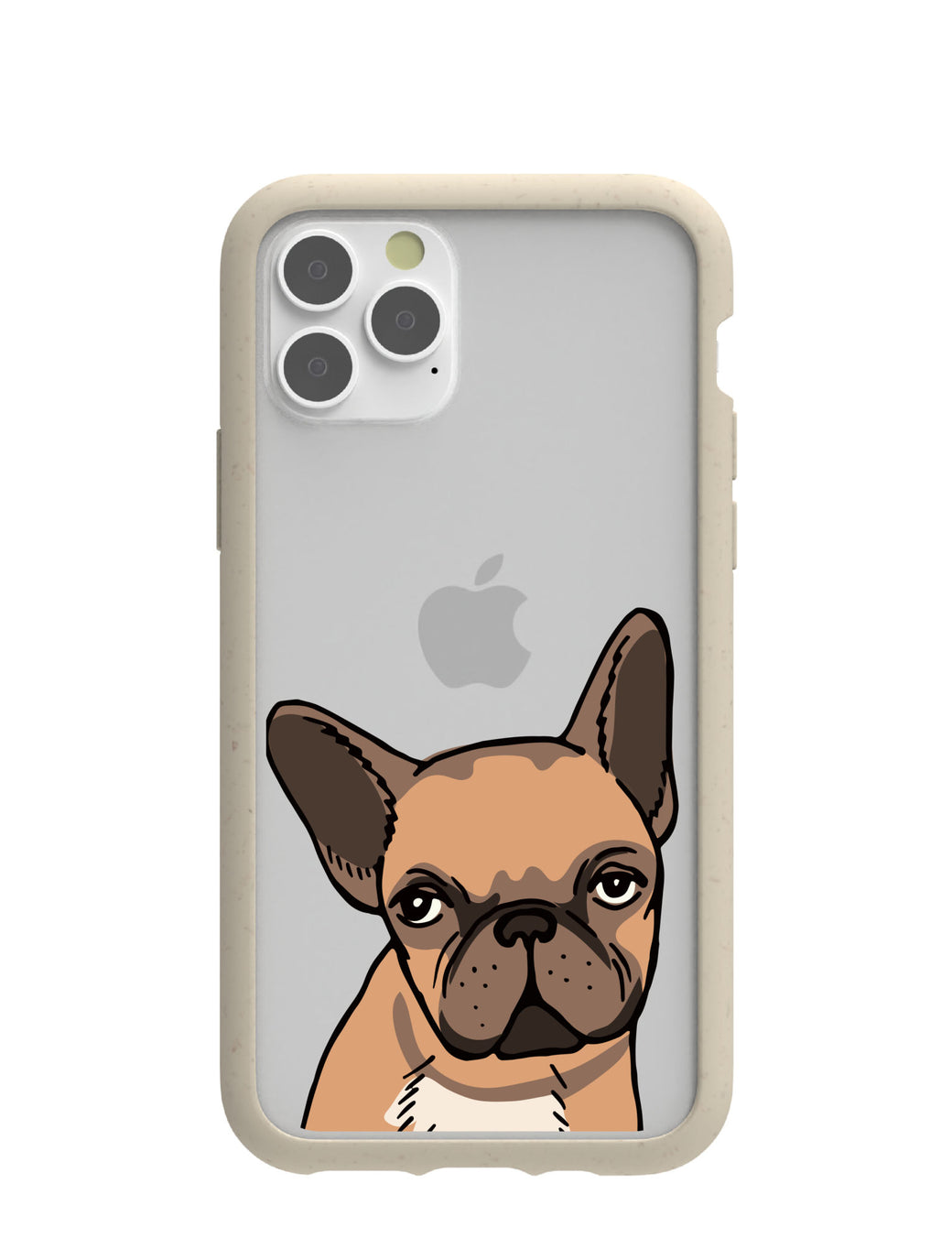 Clear Frenchie Portrait iPhone 11 Pro Case With London Fog Ridge
