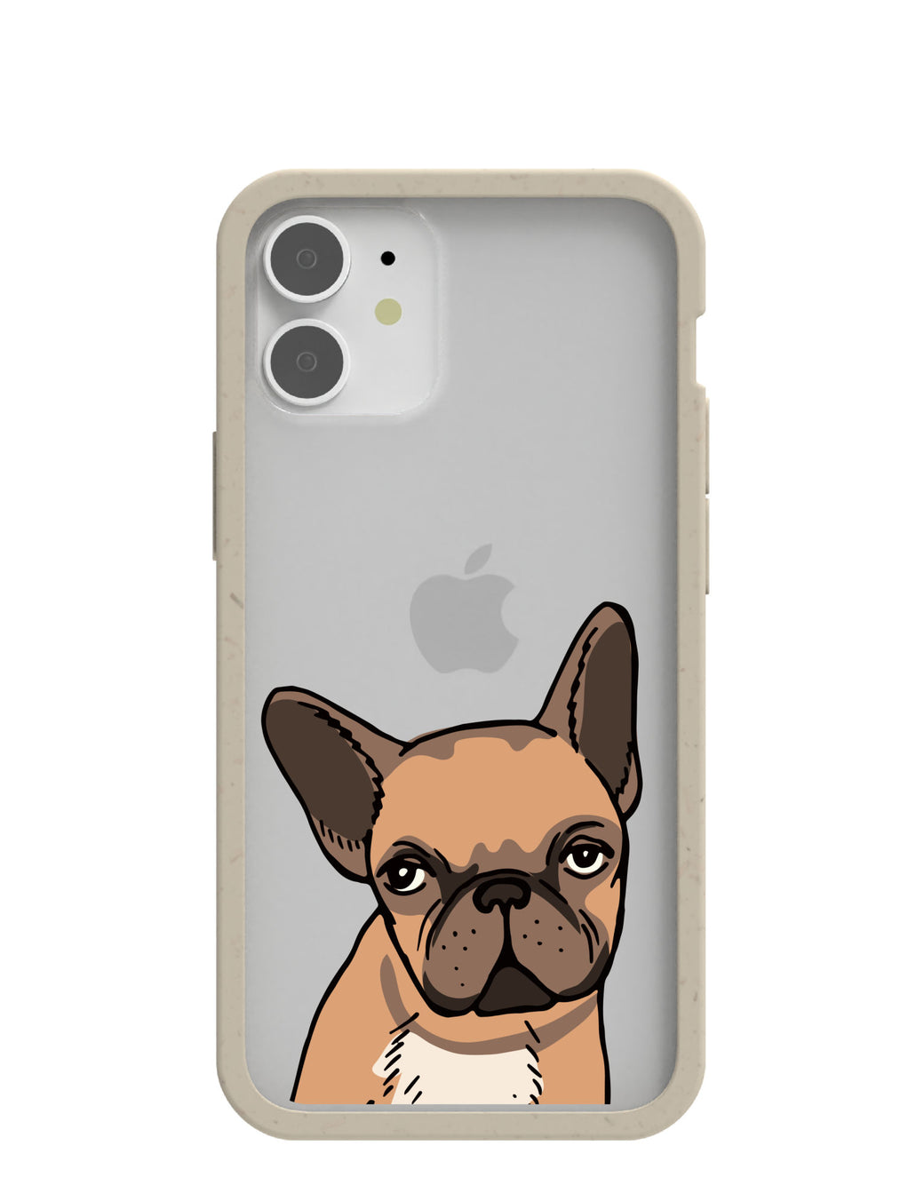 Clear Frenchie Portrait iPhone 12 Mini Case With London Fog Ridge
