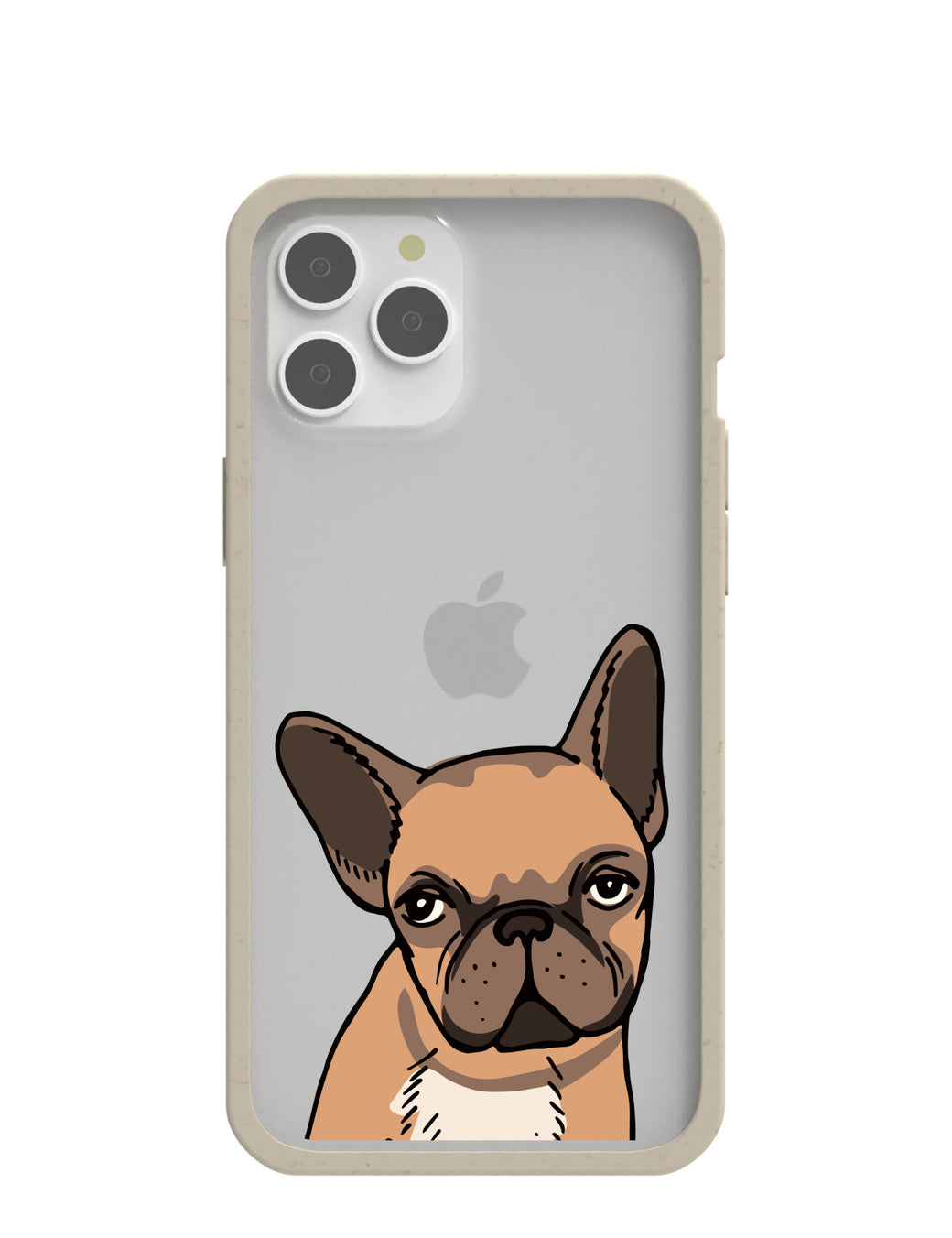 Clear Frenchie Portrait iPhone 12 Pro Max Case With London Fog Ridge