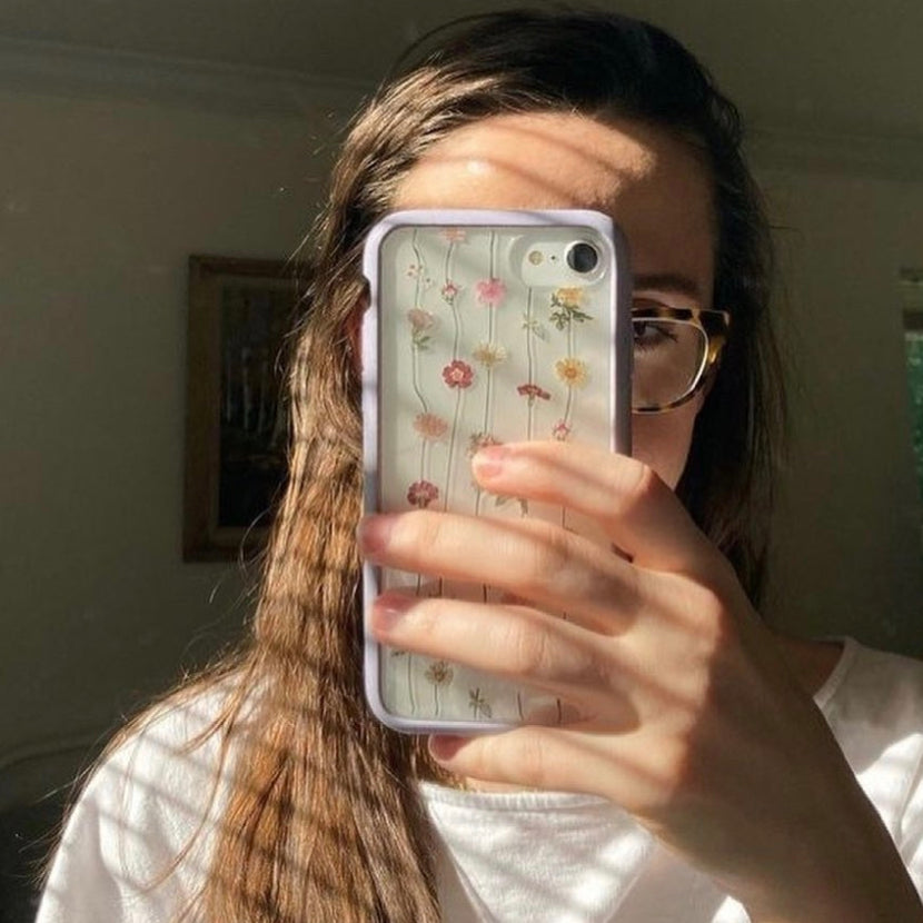 Clear Floral Vines iPhone XR Case With Lavender Ridge