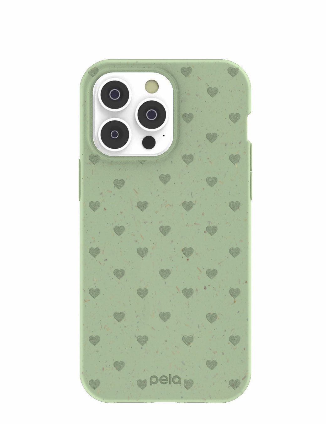 Sage Green Hearts iPhone 14 Pro Max Case with MagSafe Module