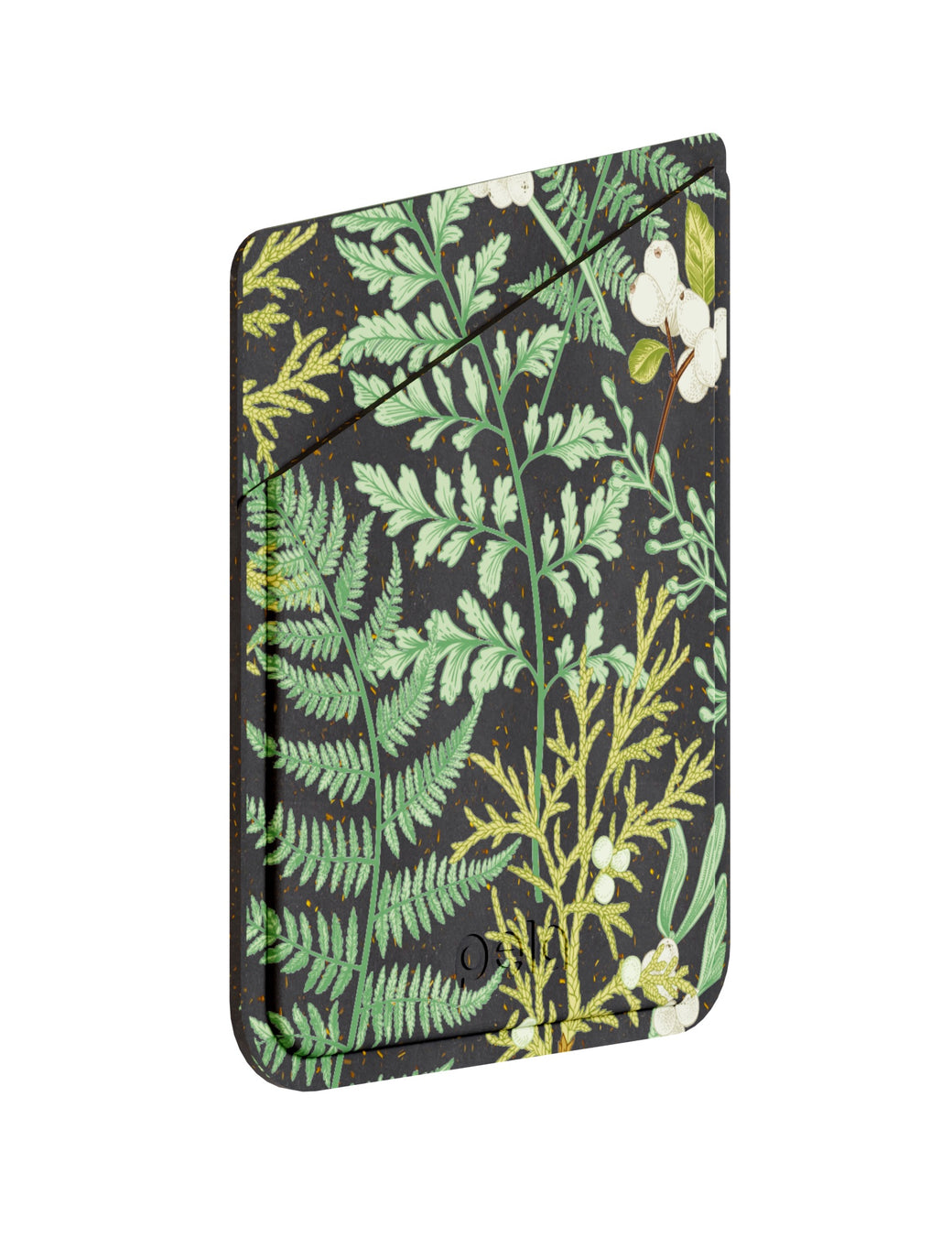 Herbarium Black Phone Case Card Holder 