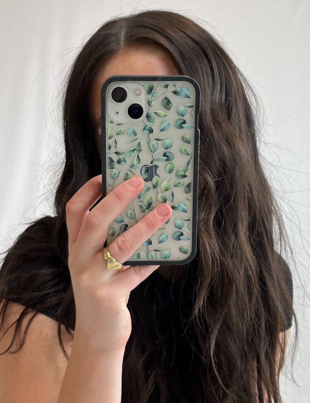 Clear Eucalyptus iPhone XR Case With Black Ridge
