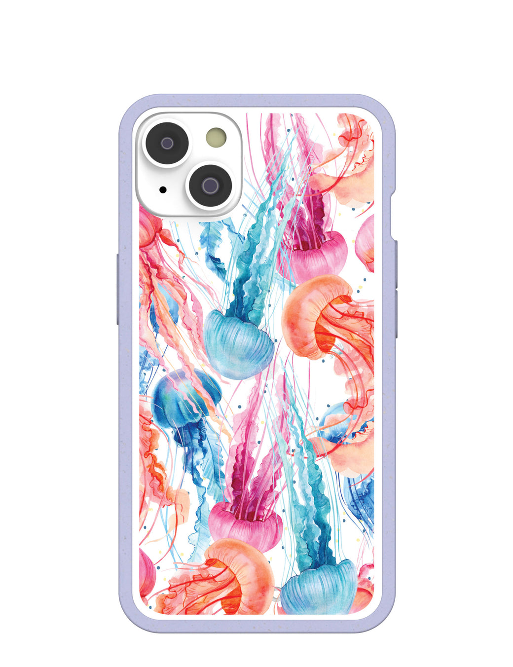 Clear Jellyfish iPhone 14 Case With Lavender Ridge