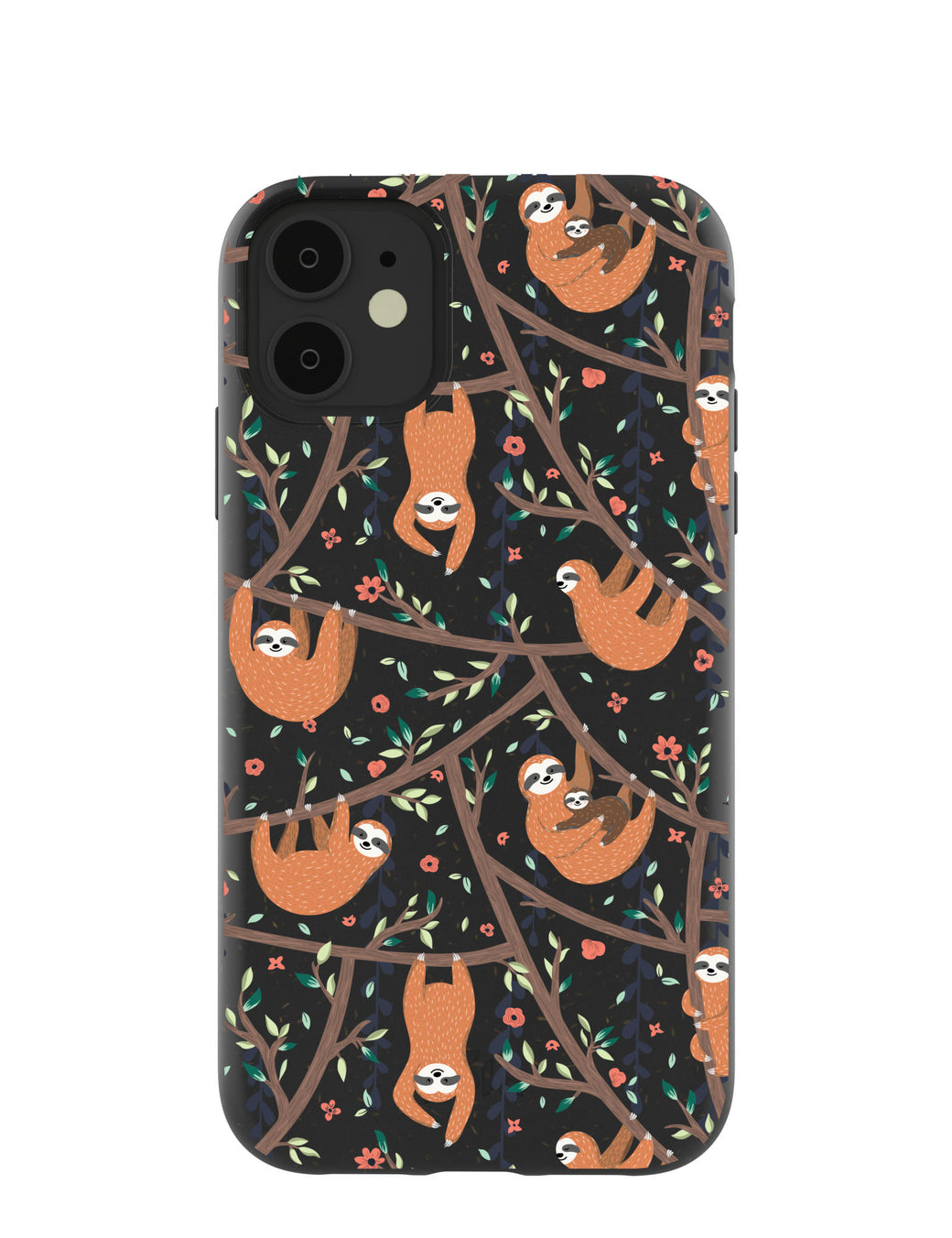 Black Jungle Sloths iPhone 11 Case