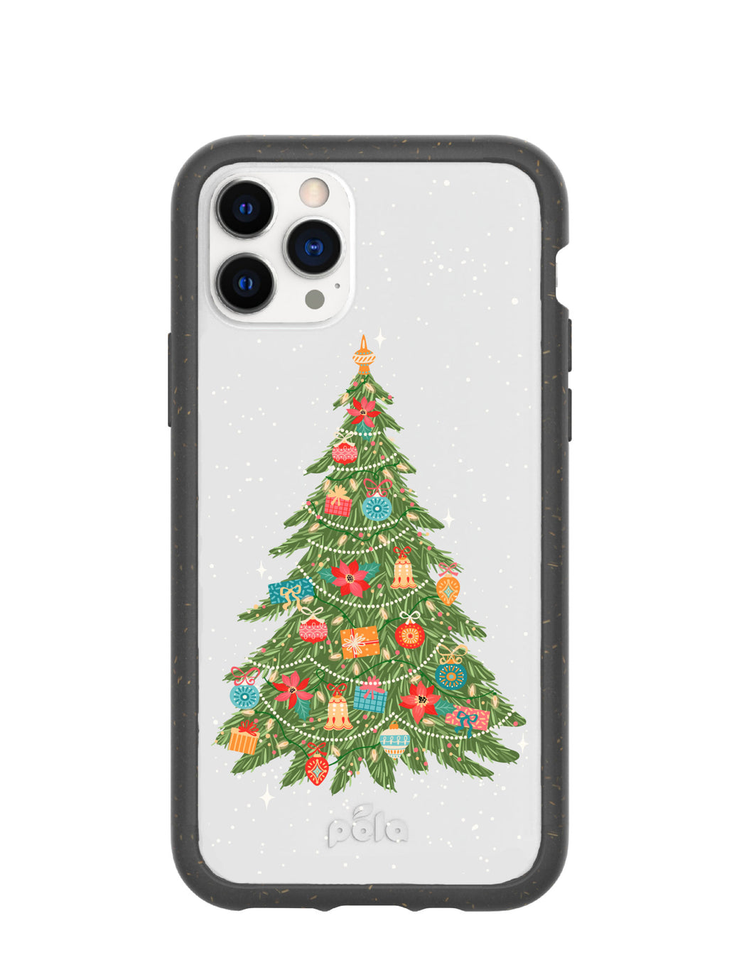 Clear Merry and Bright iPhone 11 Pro Case With Black Ridge