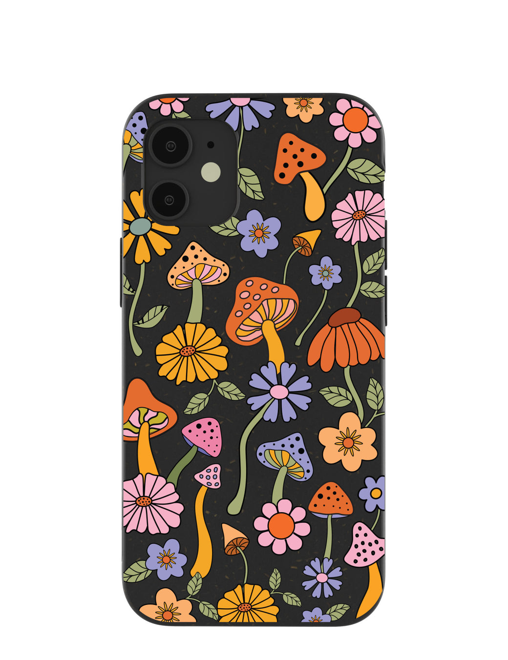 Black Midnight Shrooms iPhone 12 Mini Case