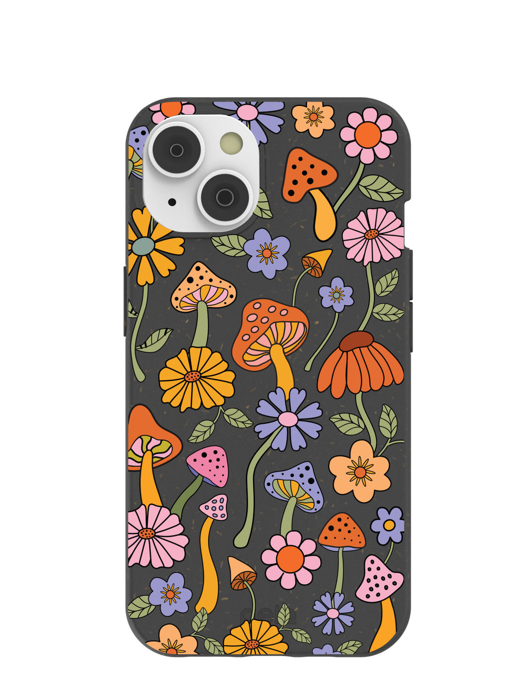 Black Midnight Shrooms iPhone 14 Case with MagSafe Module