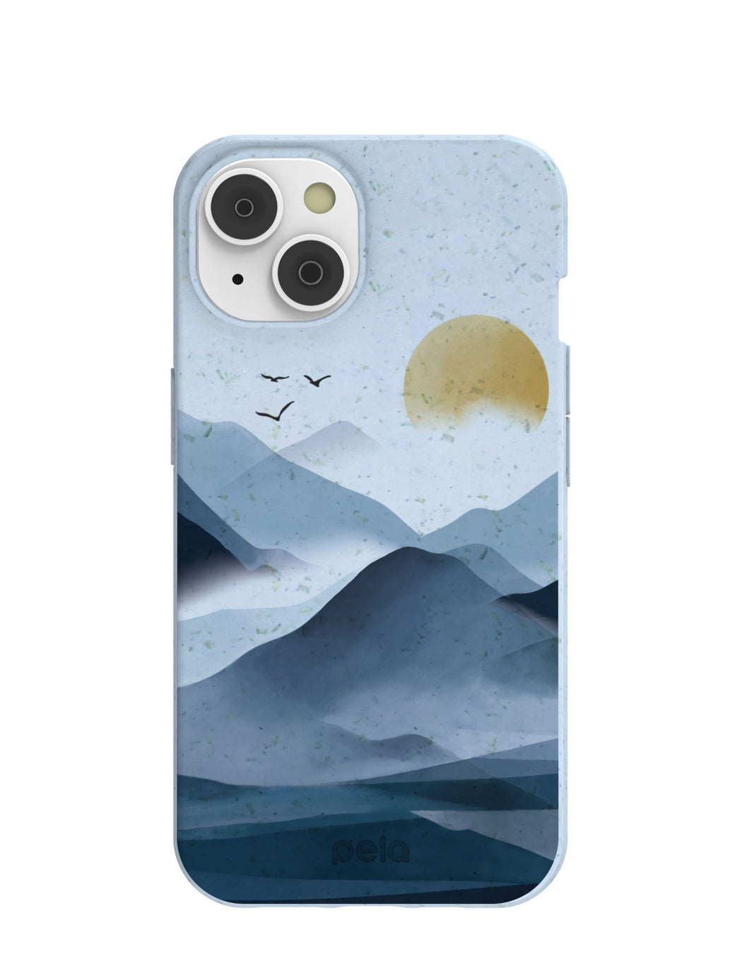 Powder Blue Misty Mountains iPhone 14 Case with MagSafe Module