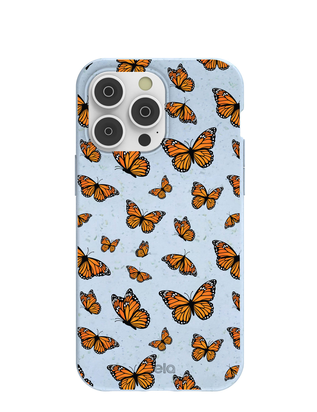 Powder Blue Monarchs in flight iPhone 14 Pro Max Case with MagSafe Module
