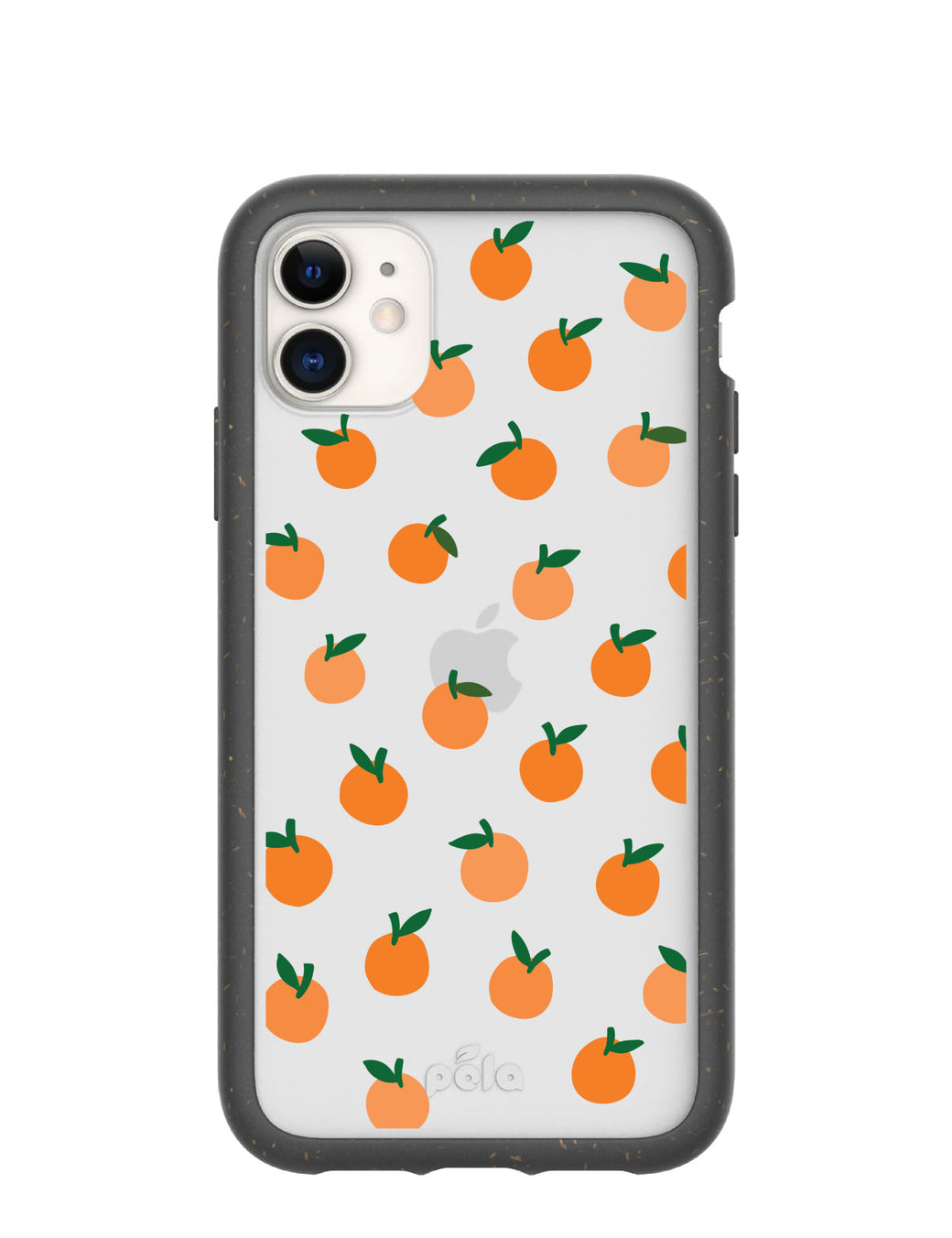 Clear Oranges iPhone 11 Case With Black Ridge