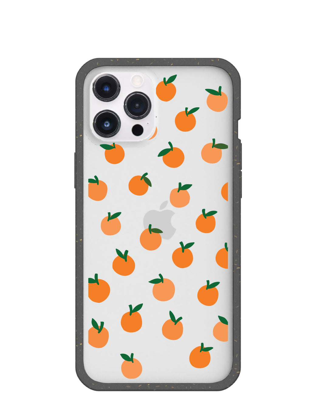 Clear Oranges iPhone 12 Pro Max Case With Black Ridge