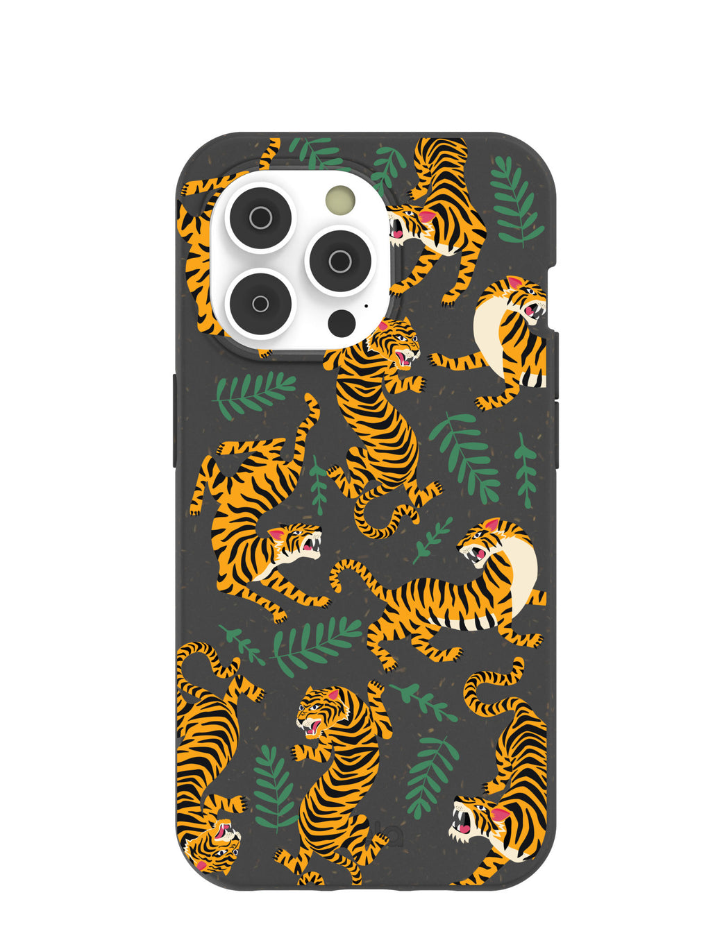 Black Playful Tigers iPhone 14 Pro Case with MagSafe Module