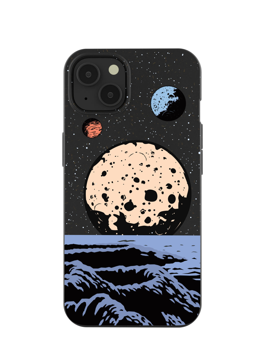 Black Retro Moon iPhone 13 Case