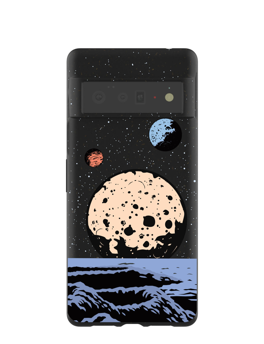 Black Retro Moon Google Pixel 6 Pro Case
