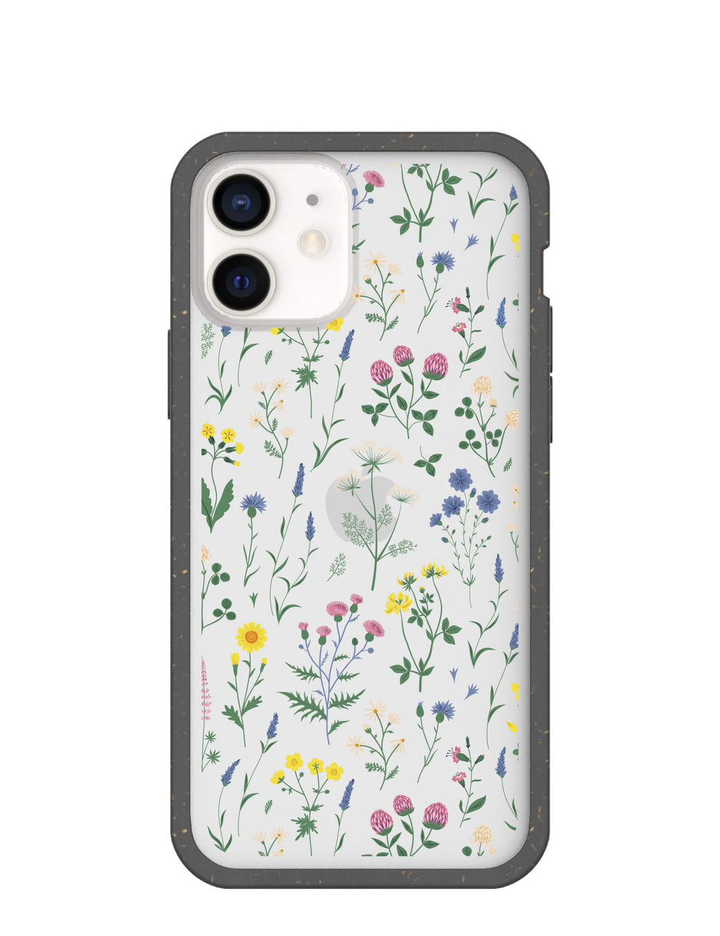 Clear Shadow Blooms iPhone 12/ iPhone 12 Pro Case With Black Ridge