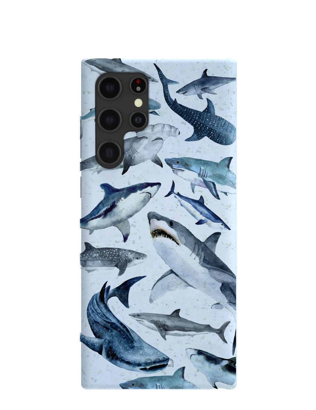 Powder Blue Sharks Samsung Galaxy S22 Ultra Case