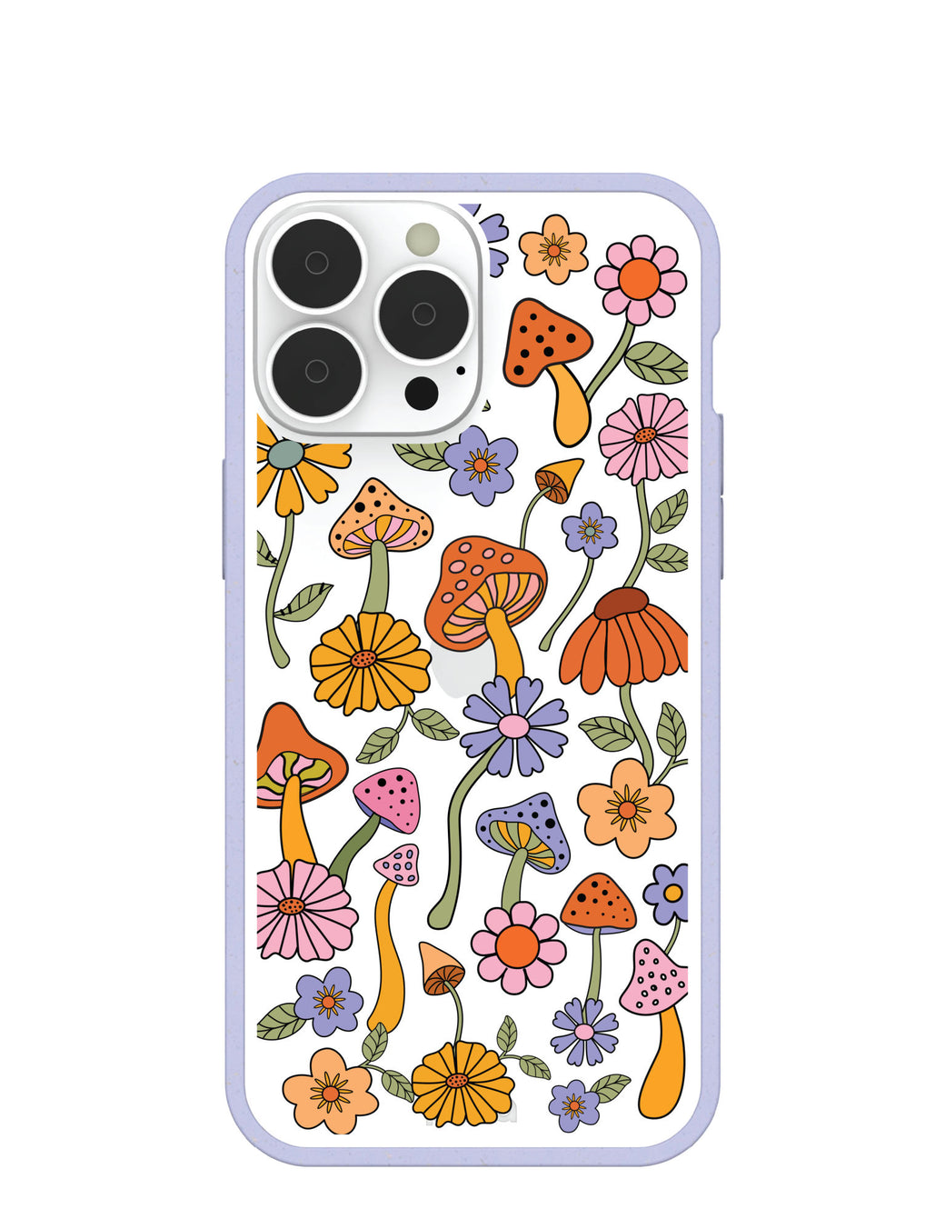 Clear Shrooms and Blooms iPhone 13 Pro Max Case With Lavender Ridge