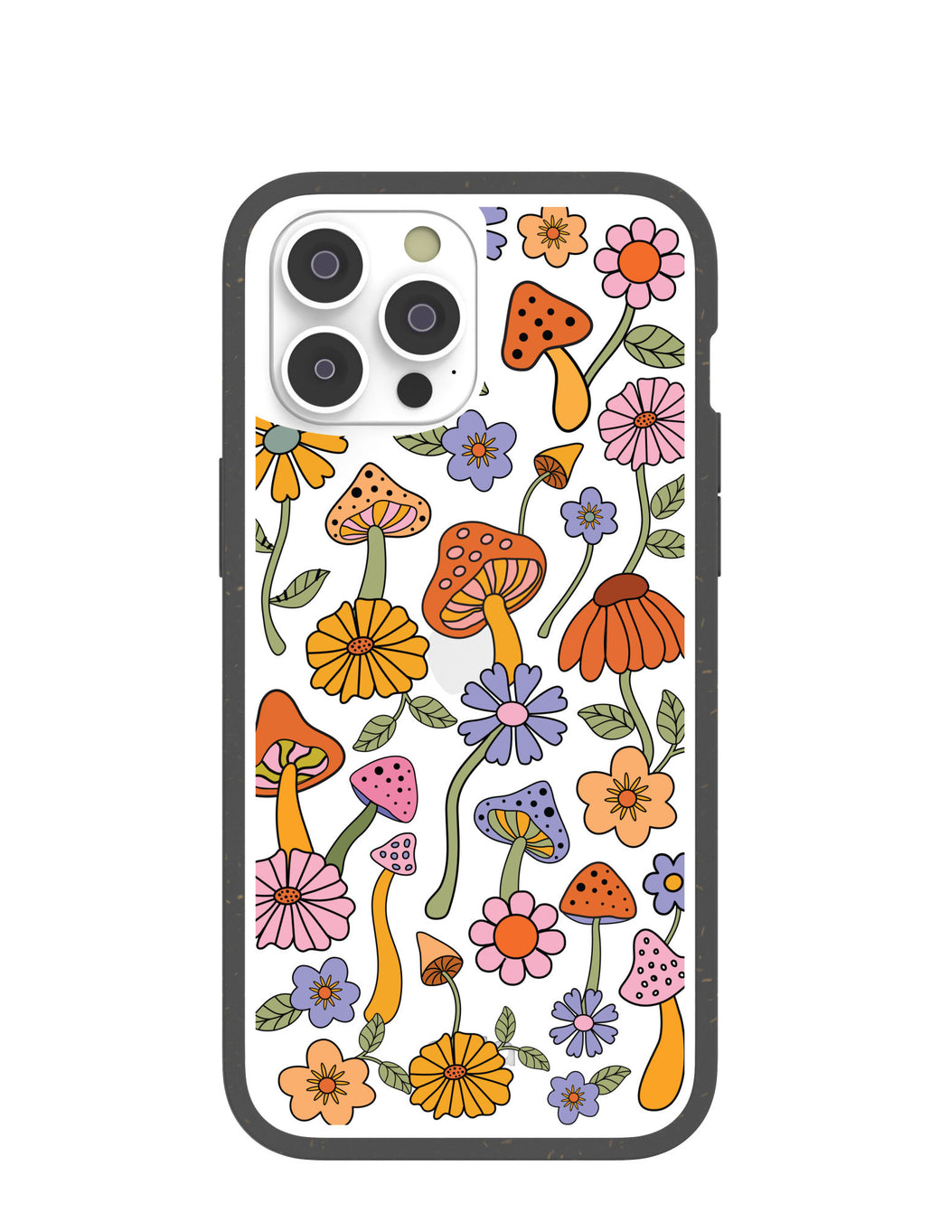 Clear Shrooms and Blooms iPhone 14 Pro Max Case With Black Ridge