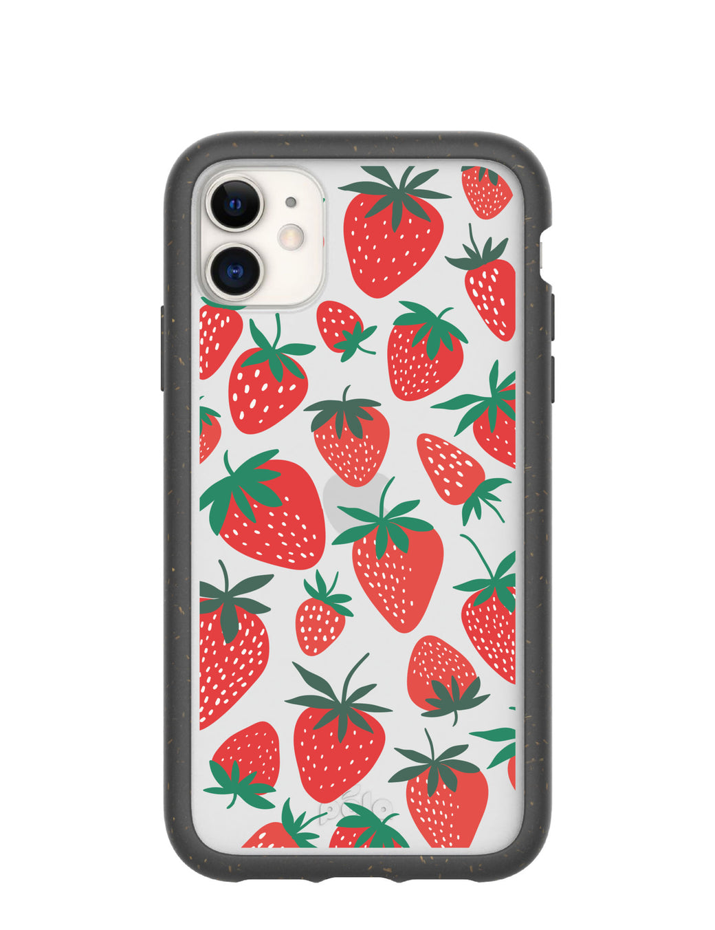 Clear Strawberries iPhone 11 Case With Black Ridge