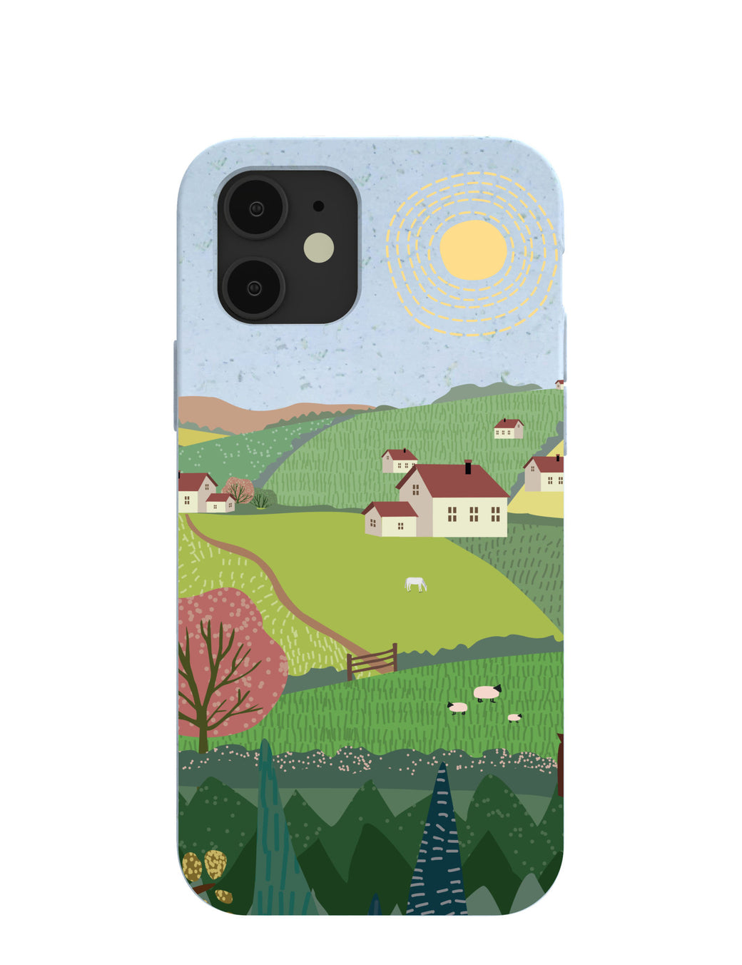 Powder Blue Sunny Countryside iPhone 12/ iPhone 12 Pro Case