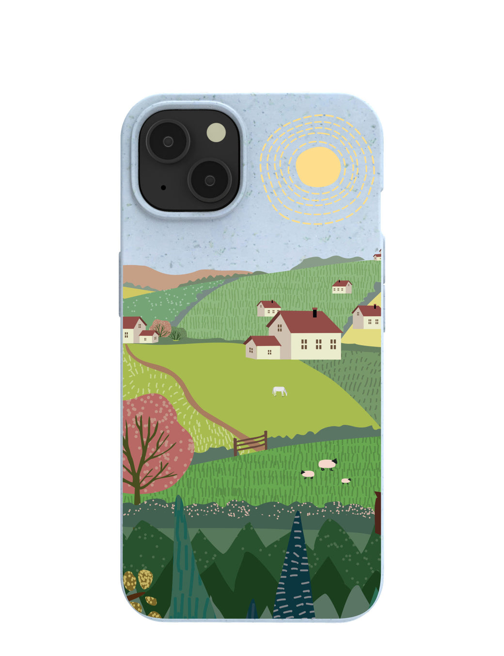 Powder Blue Sunny Countryside iPhone 13 Case