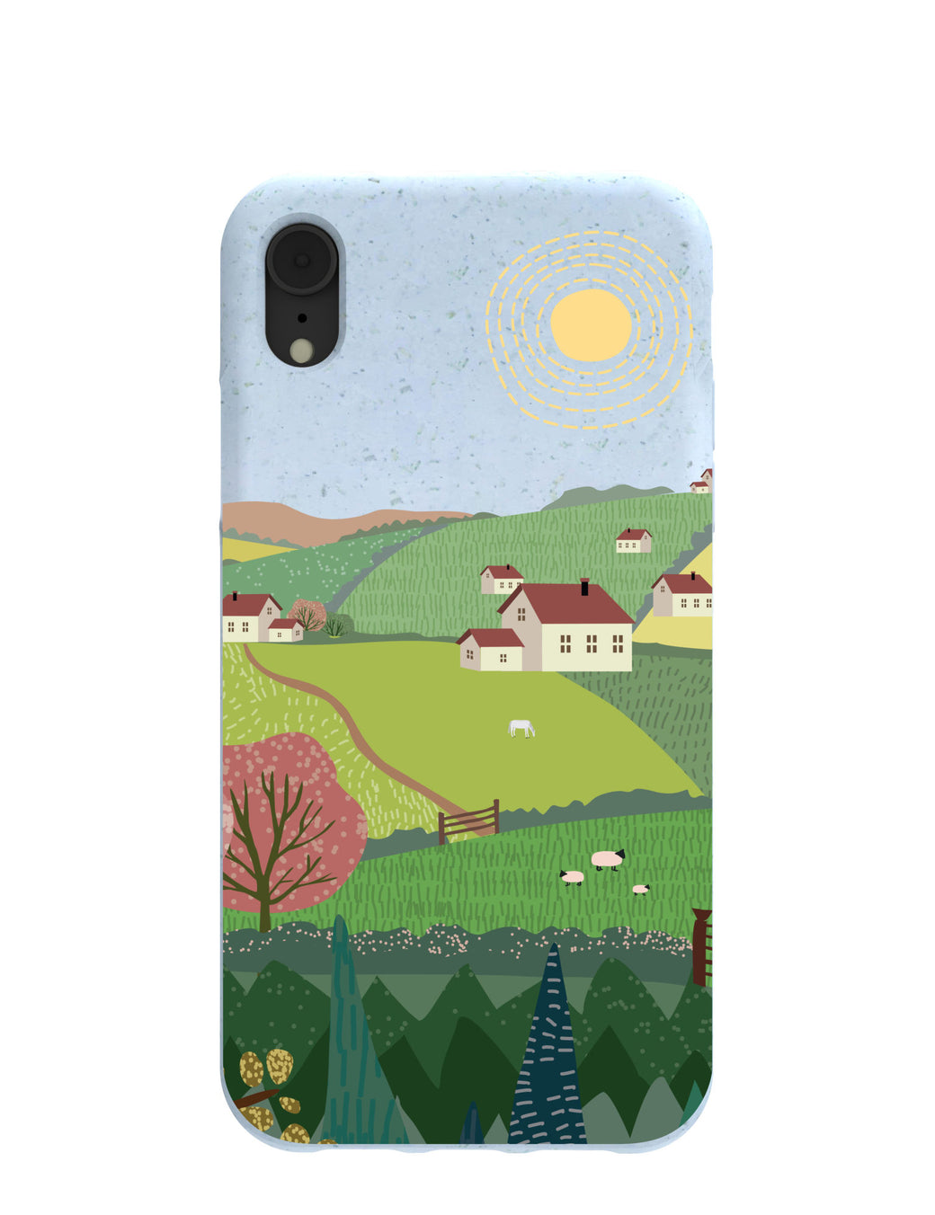 Powder Blue Sunny Countryside iPhone XR Case