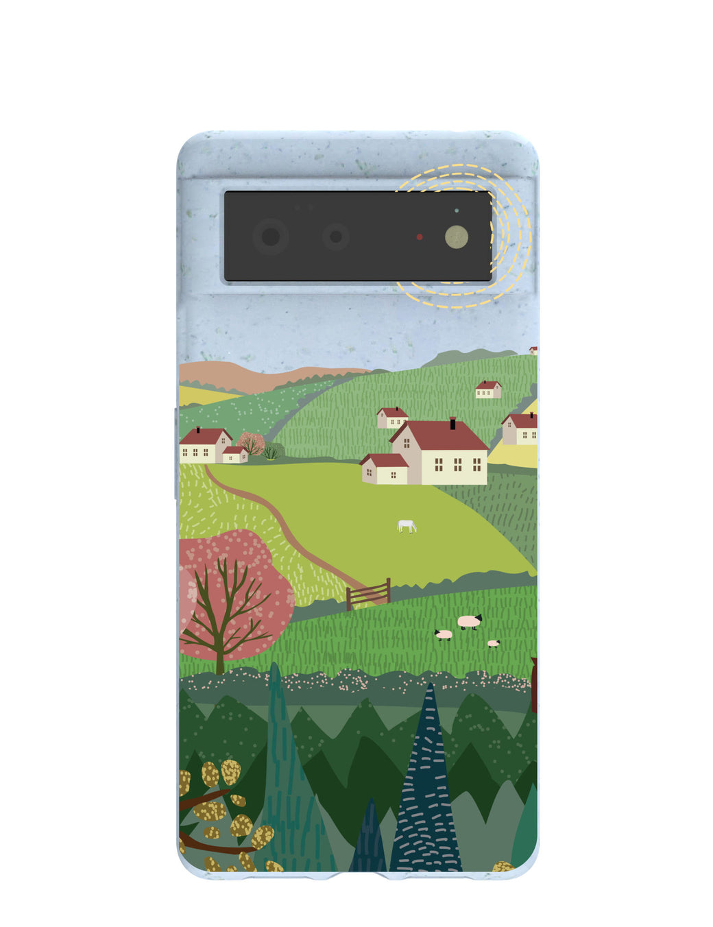 Powder Blue Sunny Countryside Google Pixel 6 Case
