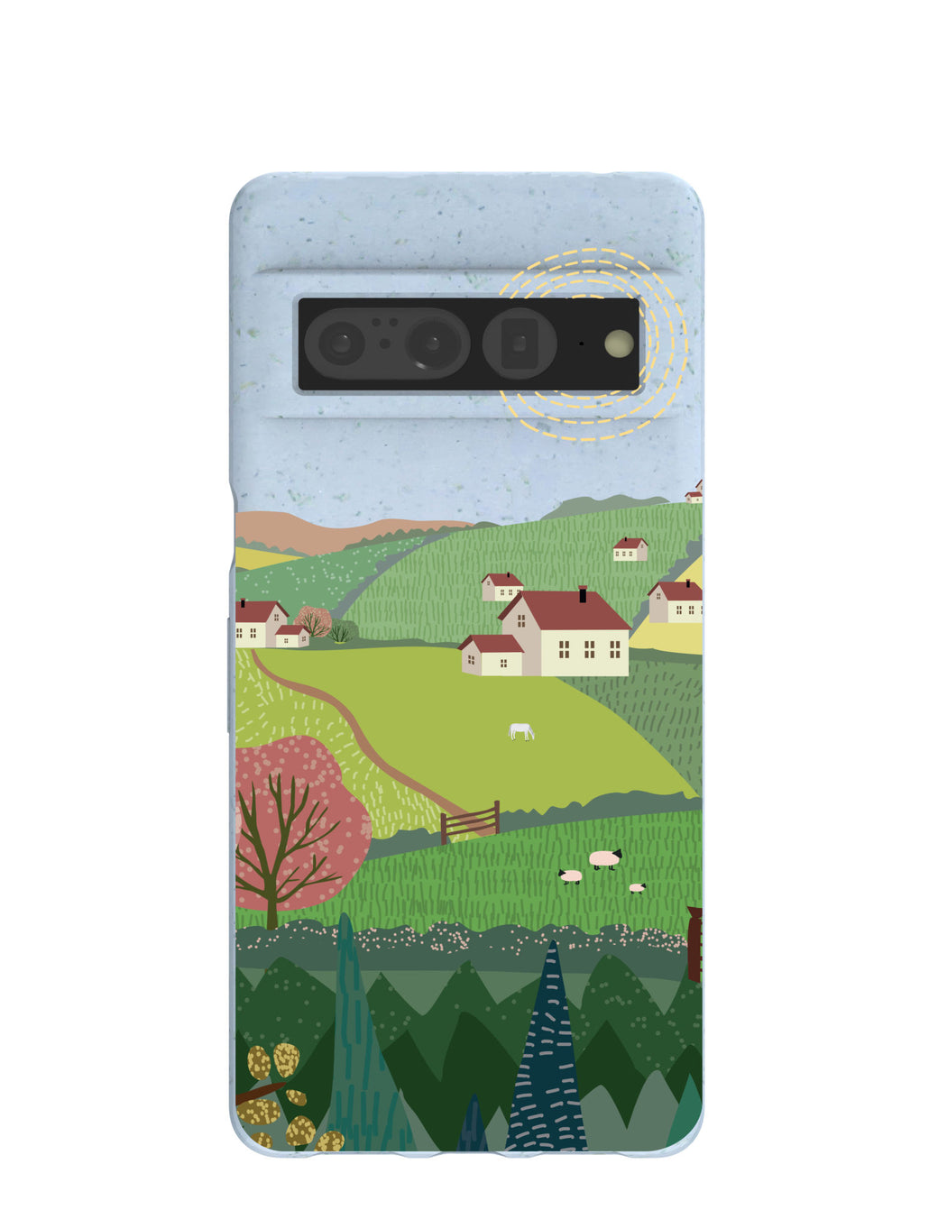 Powder Blue Sunny Countryside Google Pixel 7 Pro Case