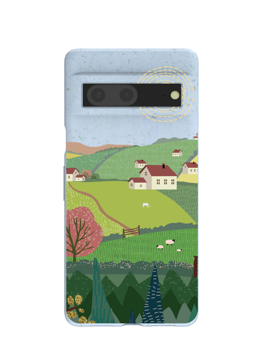 Powder Blue Sunny Countryside Google Pixel 7 Case